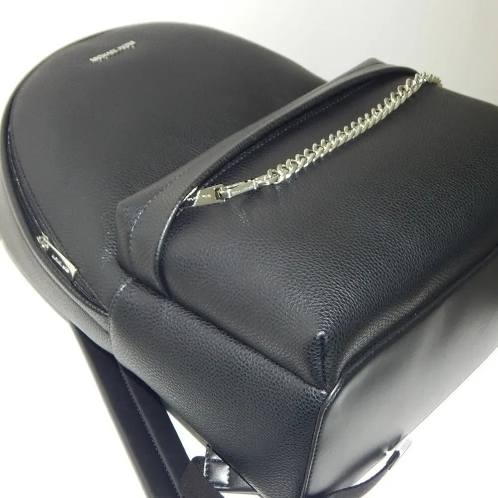 NWT Michael Kors SLATER MK Logo Laptop Compatible Chain Large Backpack Black